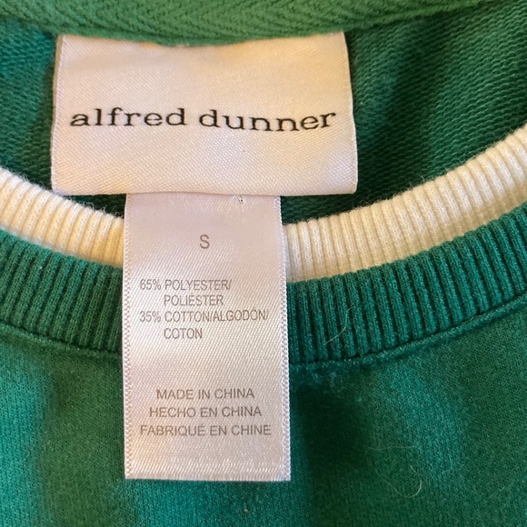 Alfred Dunner Double Collar Green Sweatshirt Colorful Bicycle and Tree Embroider - Picture 2 of 6